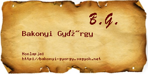 Bakonyi György névjegykártya