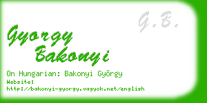 gyorgy bakonyi business card