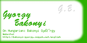 gyorgy bakonyi business card